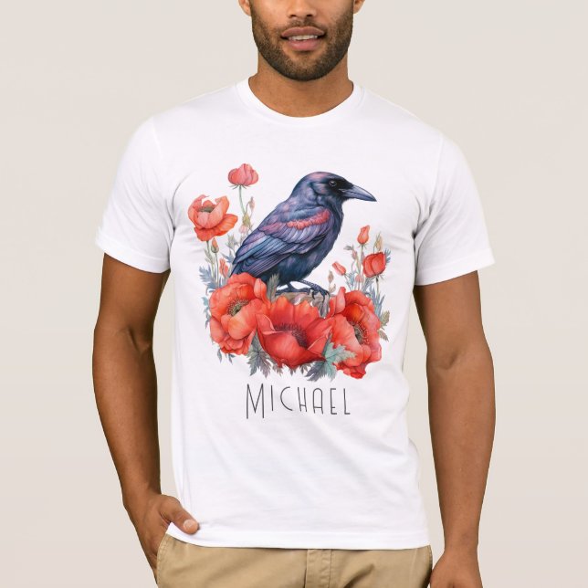 Camiseta Crows Bird Crow Lover Flower (Anverso)