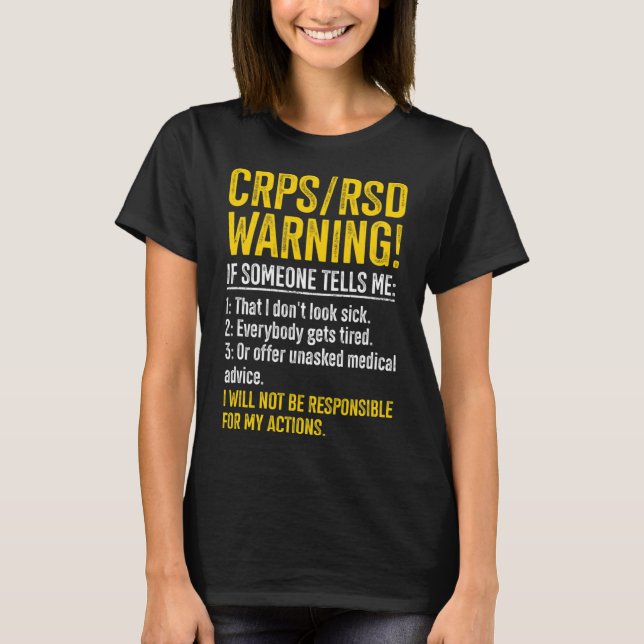 Camiseta CRPS Aviso RSD Cristóbal de la conciencia Sobreviv (Anverso)