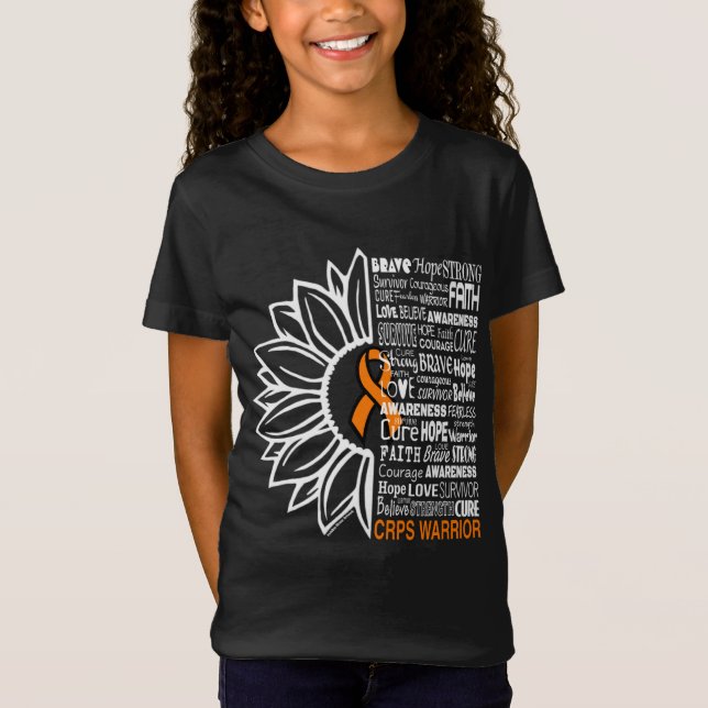Camiseta CRPS de girasol/palabras (Anverso)