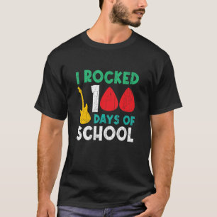 Camiseta Crucé 100 días de la escuela con guitarra electrón