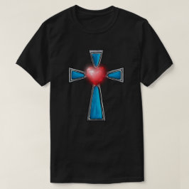 Camiseta Cruce Blue Stones Ruby Red Heart