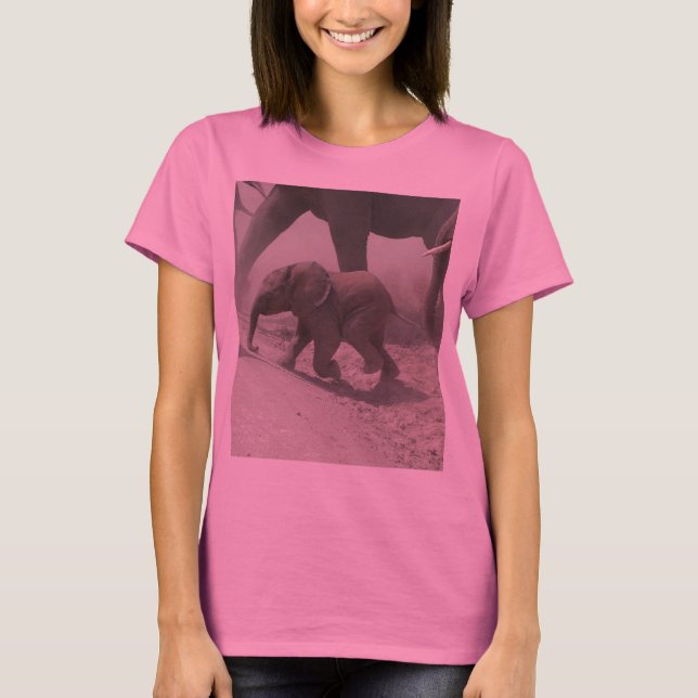 Camiseta Cruce de Elefantes Africanos Bebés (Anverso)