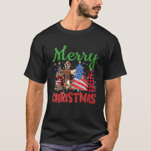 Camiseta Cruce del árbol de navidad con relleno de búfalo c