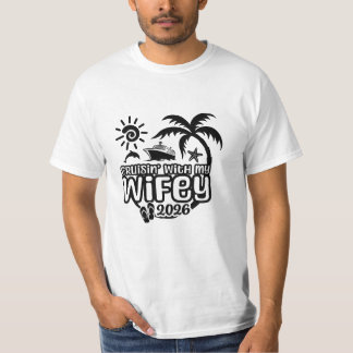 Camiseta Crucero de aniversario con Wifey para marido