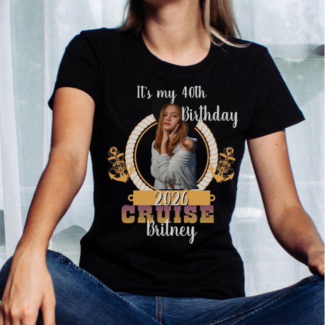 Camiseta Crucero de cumpleaños personalizado con rostro per (Subido por el creador)