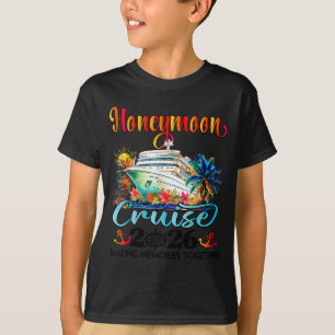 Camiseta Crucero de luna de miel 2026 Diseño recién casados