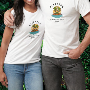 Camiseta Crucero de Palma Tropical Personalizable Teal