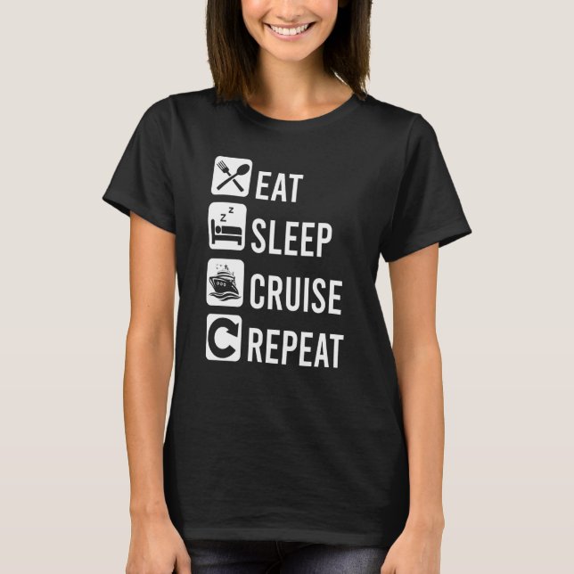 Camiseta Crucero de repetición de crucero Sleep Sleep Famil (Anverso)