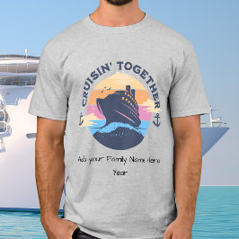 Camiseta Crucero de vacaciones familiares lindas gris perso