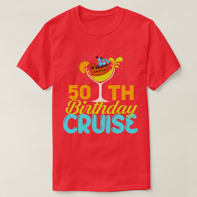 Camiseta Crucero divertido de cumpleaños número 50 (Diseño del anverso)