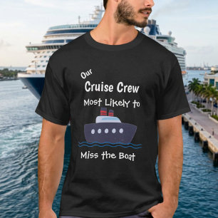 Camiseta Crucero Divertido  ''Perder el Barco'' Negro perso
