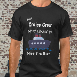 Camiseta Crucero Divertido ''Perder el Barco'' Negro perso