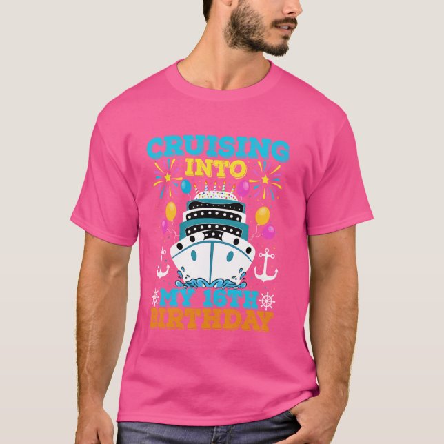 Camiseta Crucero en mi 16ª fiesta de cumpleaños, tema del c (Anverso)