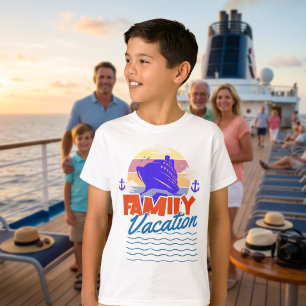 Camiseta Crucero Familiar Atardecer Naranja Niños