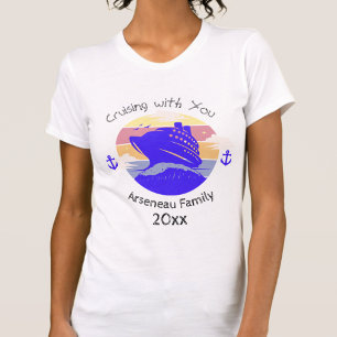Camiseta Crucero familiar Blanco/naranja Personalizar