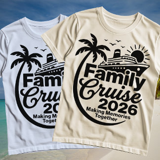 Camiseta Crucero Familiar Combinado 2026 Barco Vacaciones d
