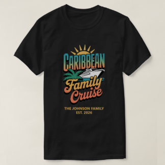 Camiseta Crucero Familiar por el Caribe con Nombre y Año Pe