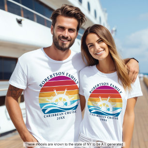 Camiseta Crucero Familiar Rueda Náutica de Barco Atardecer