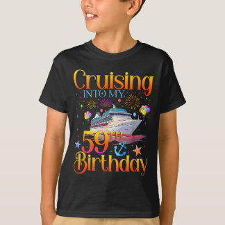 Camiseta Crucero hacia mi cumpleaños 59 Crucero 59 años