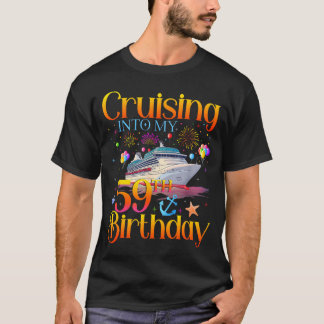 Camiseta Crucero hacia mi cumpleaños 59 Crucero 59 años