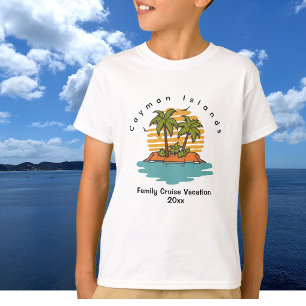 Camiseta Crucero por isla tropical Naranja Personalizar