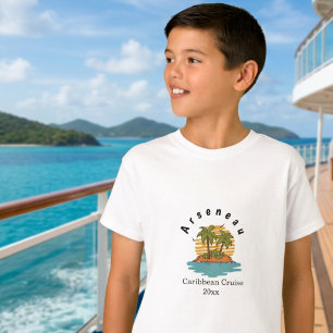 Camiseta Crucero por isla tropical Naranja Personalizar