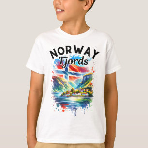 Camiseta Crucero por los Fiordos de Noruega Bandera Noruega