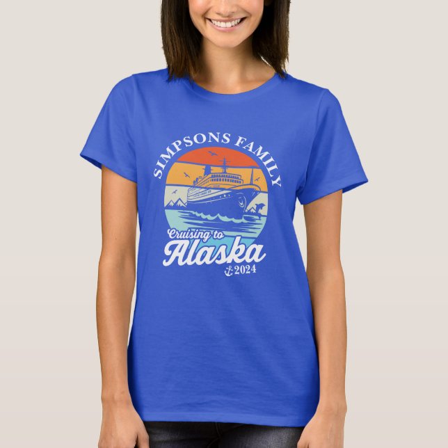 Camiseta Cruceros a la familia Personalizado de Alaska (Anverso)