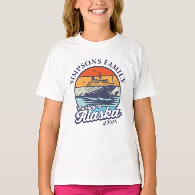 Camiseta Cruceros a la familia Personalizado de Alaska (Anverso)