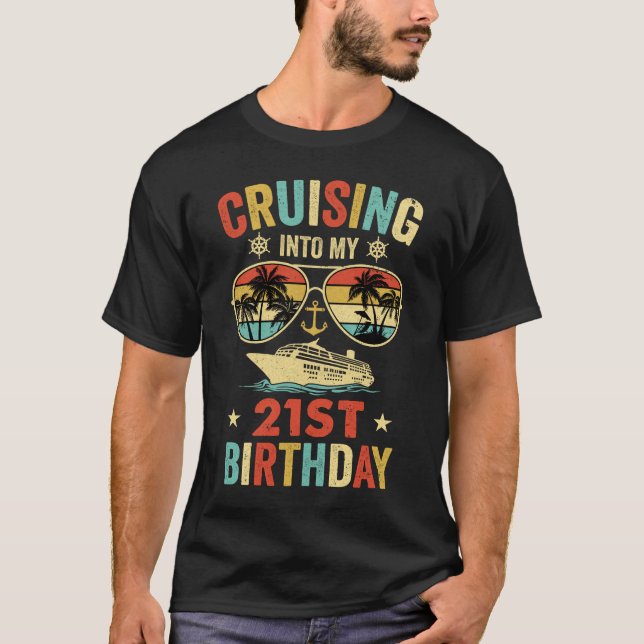 Camiseta Cruceros a mi familia 21er cumpleaños 21 Bi (Anverso)