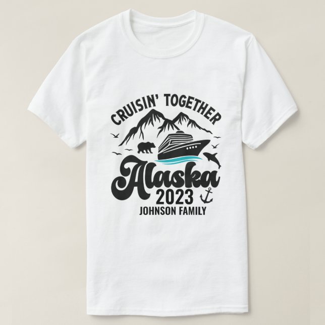 Camiseta Cruceros Alaska juntos nombre y año personalizado (Diseño del anverso)