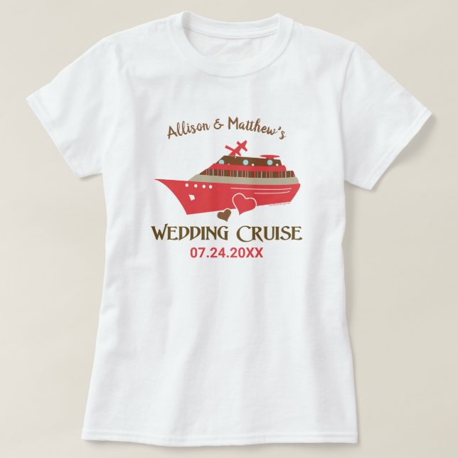 Camiseta Cruceros Bodas personalizados (Diseño del anverso)