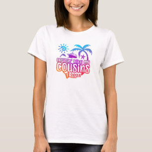 Camiseta Cruceros Cousin 2024 con barcos de crucero y flip 