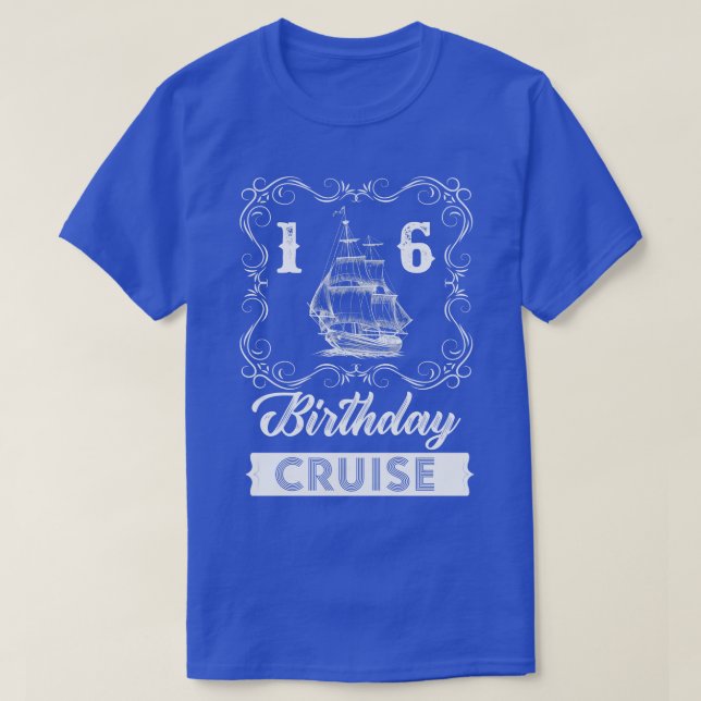 Camiseta Cruceros de cumpleaños 16º Vintage (Diseño del anverso)