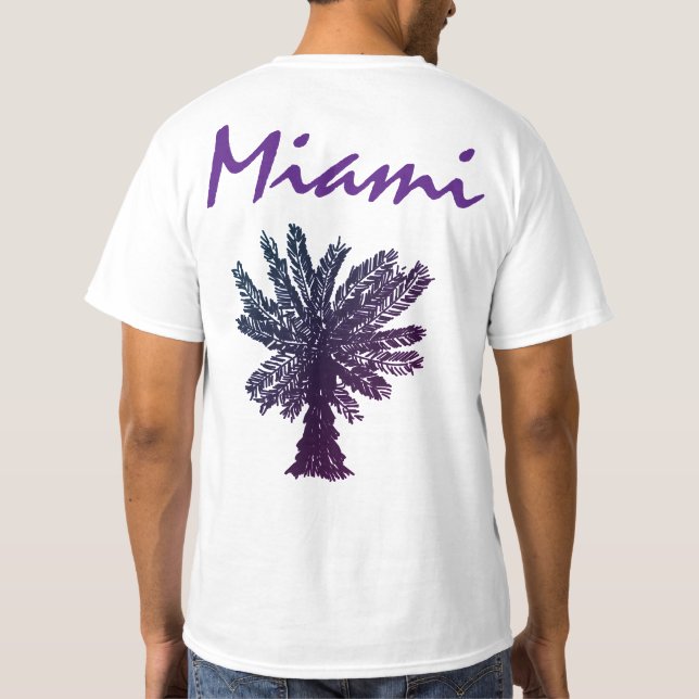 Camiseta Cruceros de vacaciones de verano en Miami Purple P (Reverso)