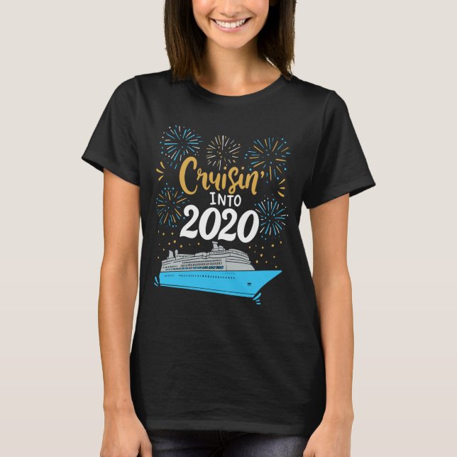 Camiseta Cruceros de vacaciones felices de Año Nuevo 2020 (Anverso)