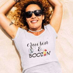 Camiseta Cruceros divertidos y bebida de Boozin