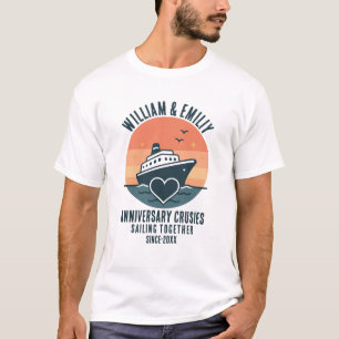 Camiseta Cruceros en aniversario de vacaciones de pareja