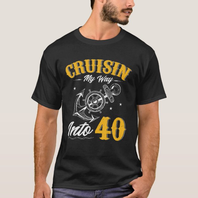 Camiseta Cruceros En Mi Camino Hacia El 40 Gracioso Cruise  (Anverso)