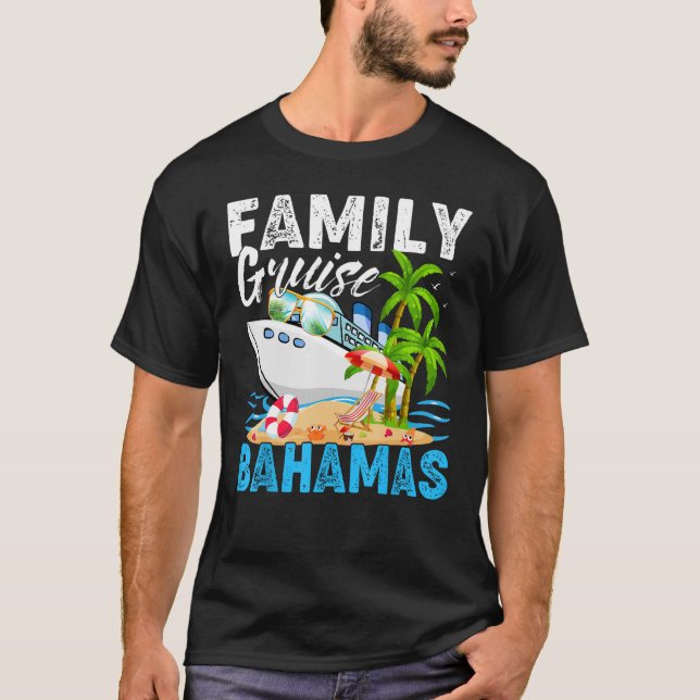 Camiseta Cruceros familiares de vacaciones en las Bahamas (Anverso)