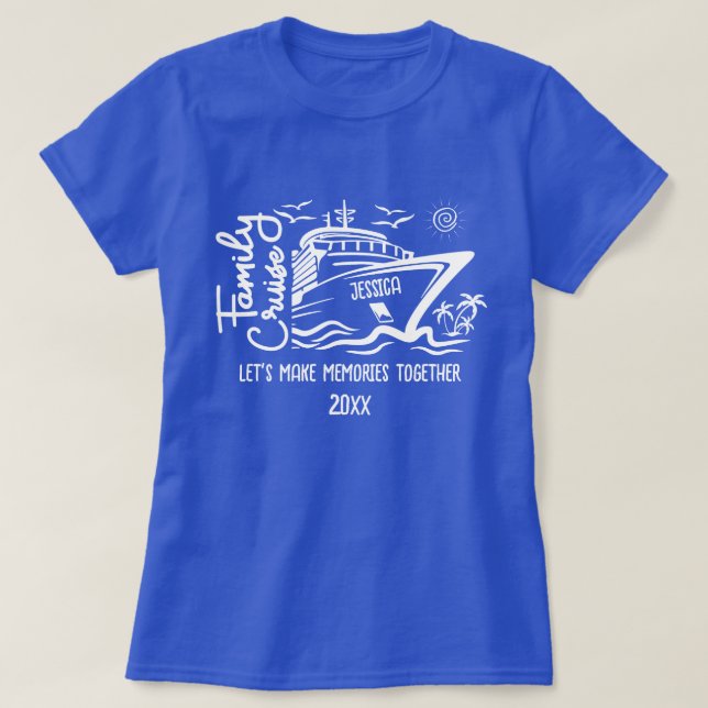 Camiseta Cruceros familiares hagamos Recuerdos y nombre per (Diseño del anverso)