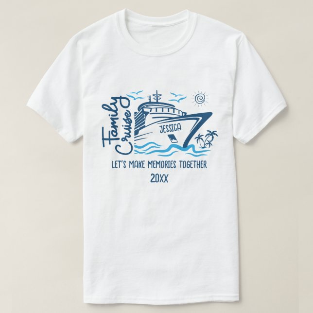 Camiseta Cruceros familiares hagamos Recuerdos y nombre per (Diseño del anverso)