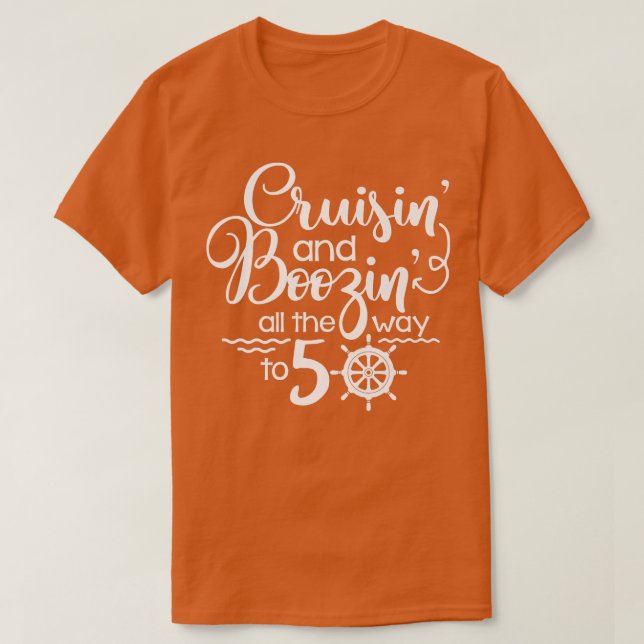 Camiseta Cruceros y Boozin hasta 50 Cruceros 50 Bir (Diseño del anverso)