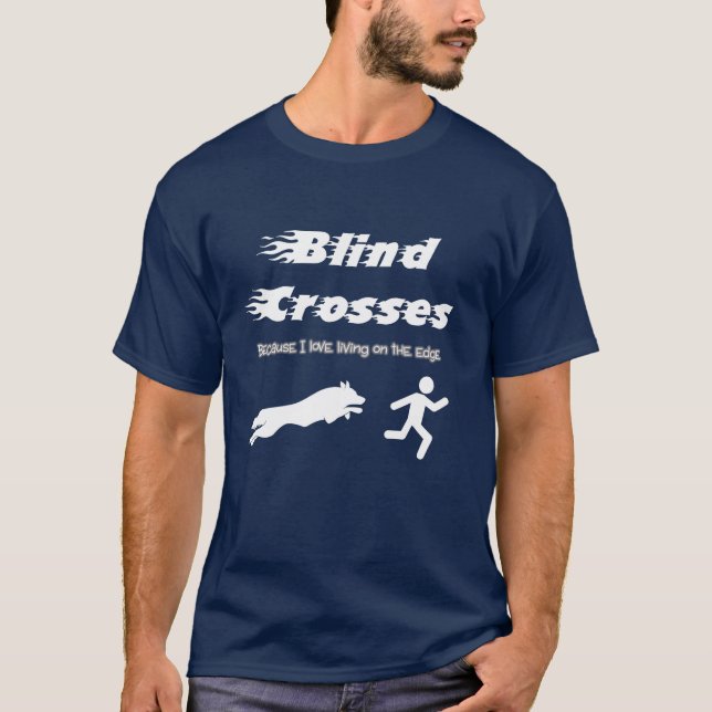Camiseta Cruces ciegas - Border Collie en oscuro (Anverso)