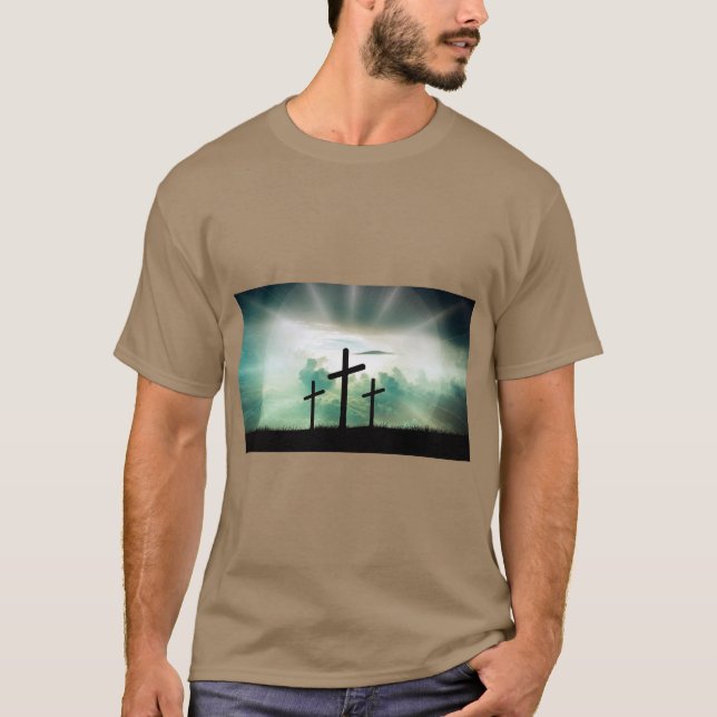 Camiseta Cruces en el Tee de Fe de las Nubes (Anverso)