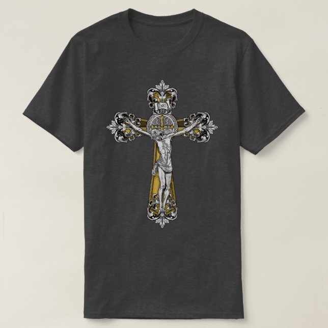 Camiseta Crucifijo de San Benedicto (Diseño del anverso)