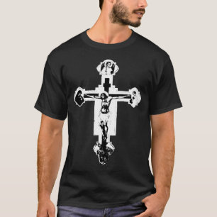 Camiseta Crucifijo gótico en B&W