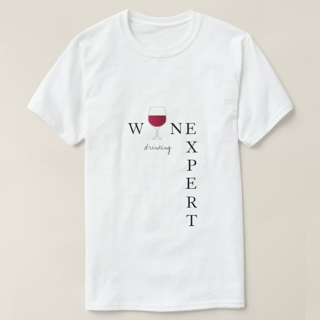 Camiseta Crucigrama minimalista de vino rojo (Diseño del anverso)