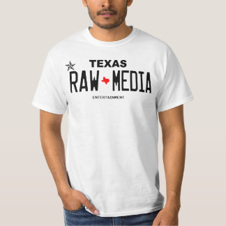 Camiseta cruda del entretenimiento de los medios