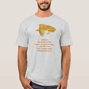Camiseta Cruel Trout con rebosa de matuka dorada.